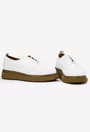 Pantofi dama albi din piele naturala cu aspect perforat