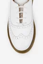 Pantofi dama albi din piele naturala cu aspect perforat