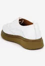 Pantofi dama albi din piele naturala cu aspect perforat