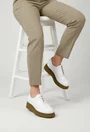 Pantofi dama albi din piele naturala cu aspect perforat