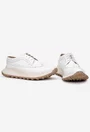 Pantofi dama albi din piele naturala cu aspect perforat