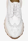 Pantofi dama albi din piele naturala cu aspect perforat