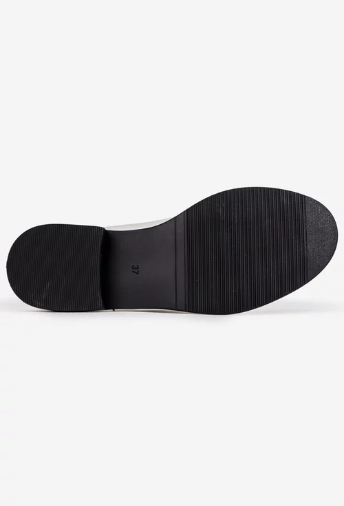 Pantofi dama albi din piele naturala cu bareta