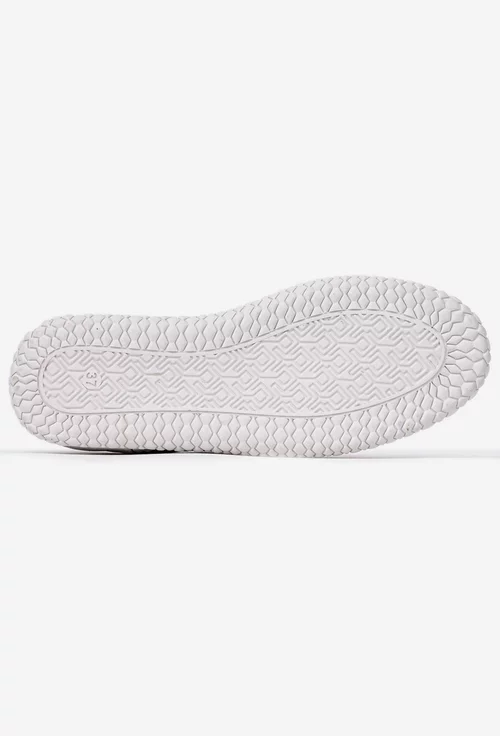Pantofi dama albi din piele naturala cu cusaturi decorative