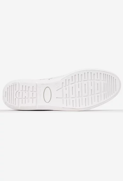 Pantofi dama albi din piele naturala cu elastic