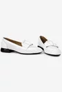 Pantofi dama albi din piele naturala cu ornament
