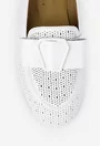 Pantofi dama albi din piele naturala cu ornament