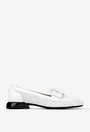 Pantofi dama albi din piele naturala cu ornament