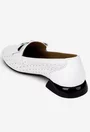 Pantofi dama albi din piele naturala cu ornament