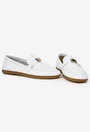 Pantofi dama albi din piele naturala cu ornament