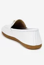 Pantofi dama albi din piele naturala cu ornament