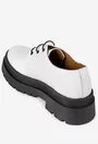 Pantofi dama albi din piele naturala cu talpa neagra
