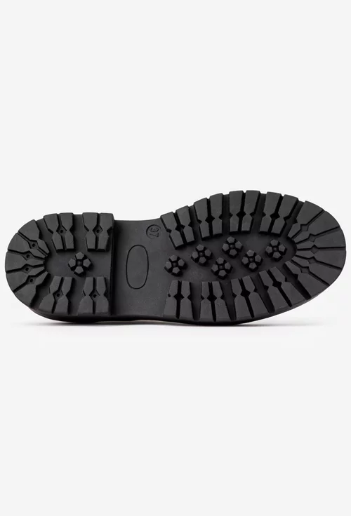 Pantofi dama albi din piele naturala cu talpa neagra
