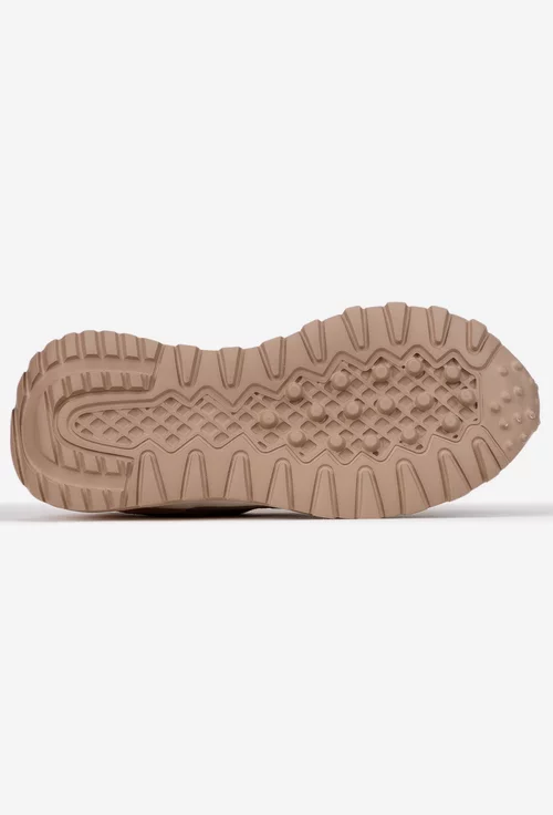 Pantofi dama bej cu detalii colorate din piele intoarsa