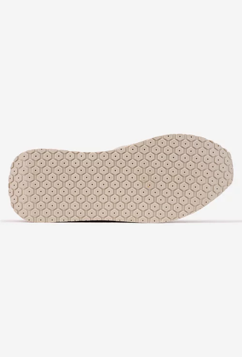 Pantofi dama bej cu roz din piele intoarsa si material textil picture - 5
