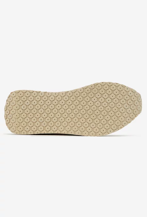 Pantofi dama bej cu verde din piele intoarsa si material textil picture - 5