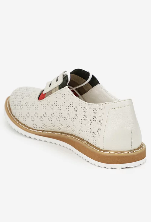 Pantofi dama bej deschis cu model si elastic