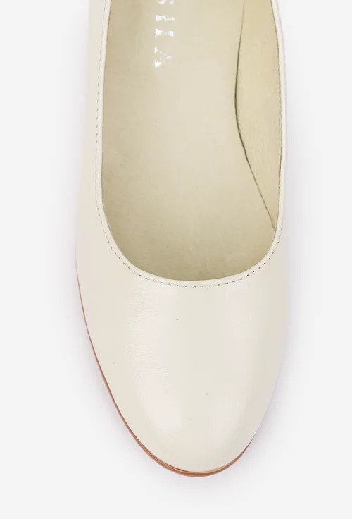 Pantofi dama bej deschis din piele naturala