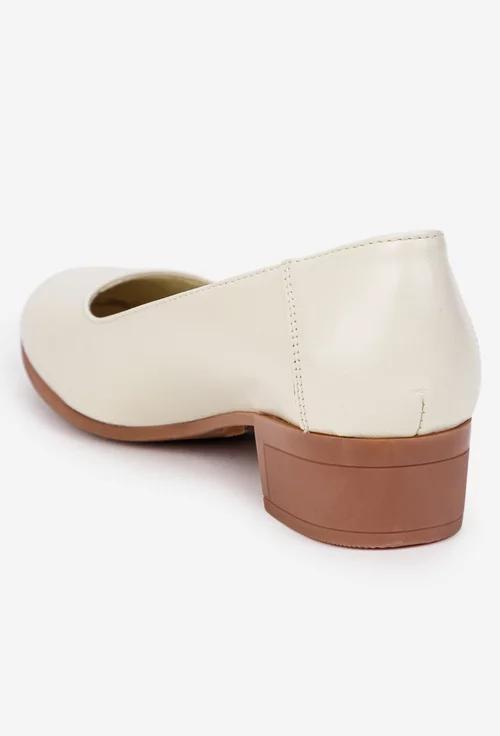 Pantofi dama bej deschis din piele naturala