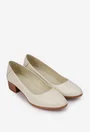 Pantofi dama bej deschis din piele naturala