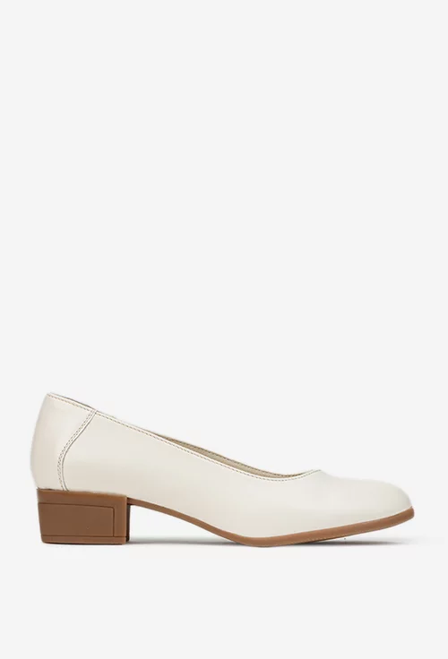Pantofi dama bej deschis din piele naturala picture - 3