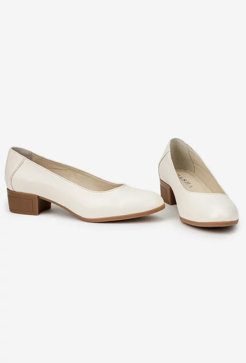 Pantofi dama bej deschis din piele naturala picture - 6