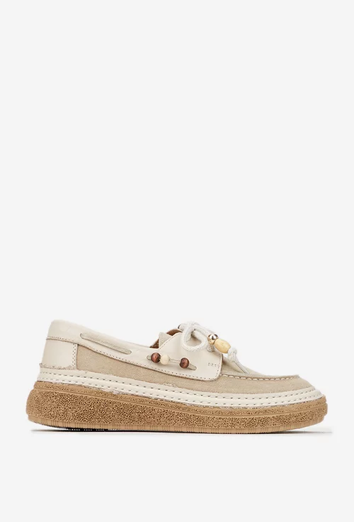 Pantofi dama bej din piele