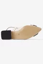 Pantofi dama bej din piele cu ornament floare