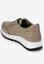 Pantofi dama bej din piele cu siret elastic