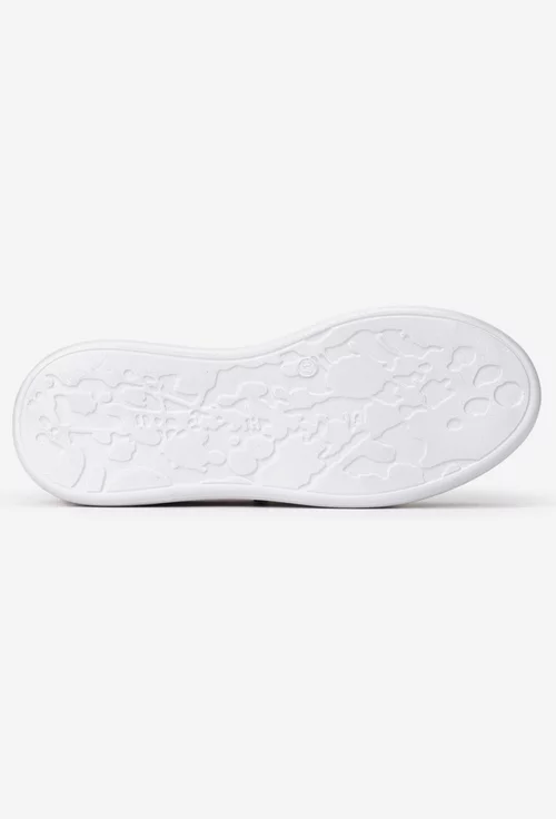 Pantofi dama bej din piele cu siret elastic