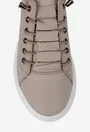 Pantofi dama bej din piele cu siret elastic