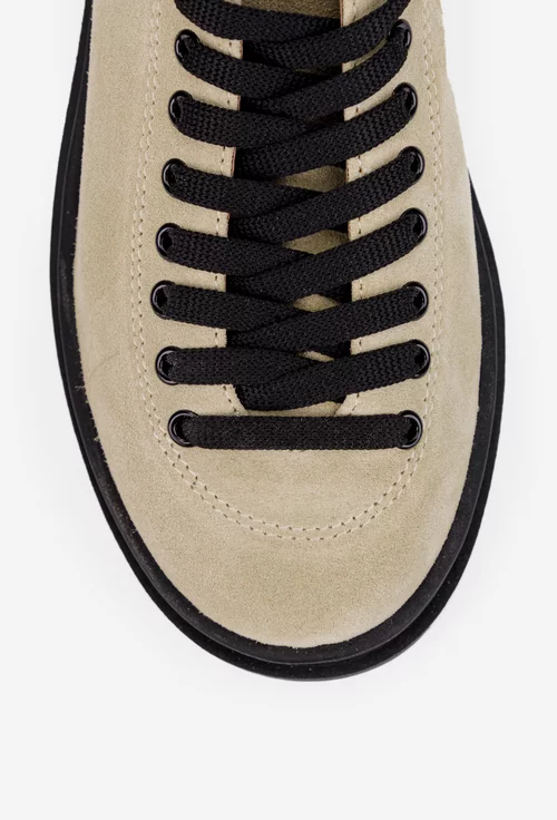 Pantofi dama bej din piele intoarsa