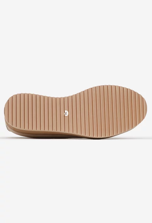 Pantofi dama bej din piele intoarsa
