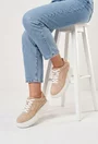 Pantofi dama bej din piele intoarsa