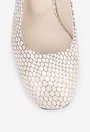 Pantofi dama bej din piele lacuita model snake