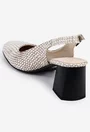 Pantofi dama bej din piele lacuita model snake