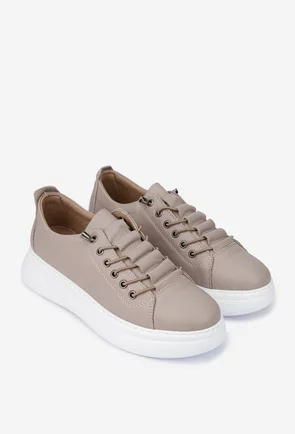 Pantofi dama bej din piele naturala 40