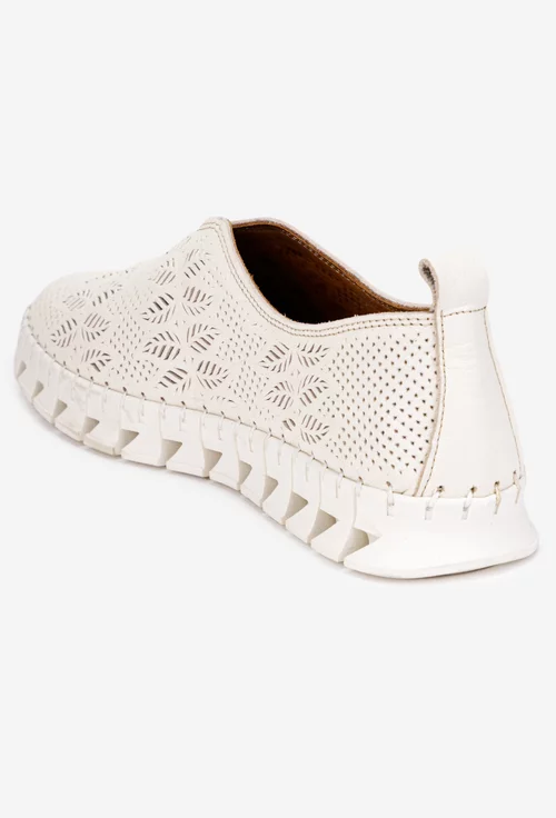 Pantofi dama bej din piele naturala