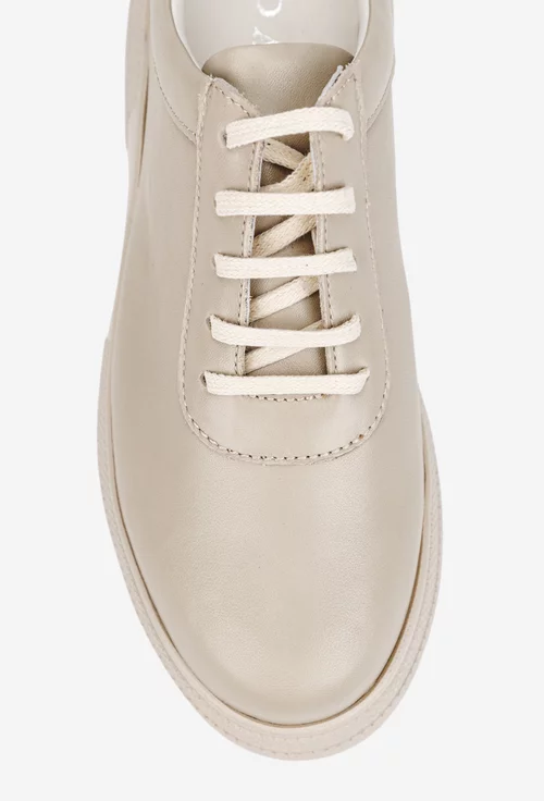 Pantofi dama bej din piele naturala