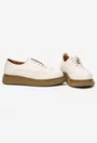 Pantofi dama bej din piele naturala cu aspect perforat