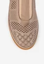 Pantofi dama bej din piele naturala cu elastic