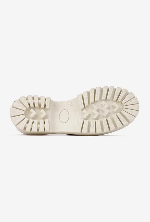 Pantofi dama bej din piele naturala cu funda