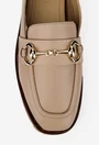 Pantofi dama bej din piele naturala cu ornament