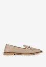 Pantofi dama bej din piele naturala cu ornament