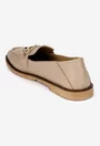 Pantofi dama bej din piele naturala cu ornament