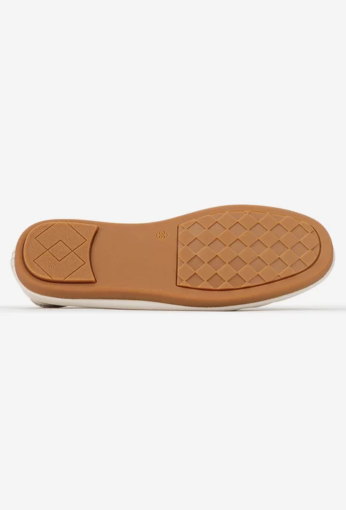 Pantofi dama bej din piele naturala cu ornament