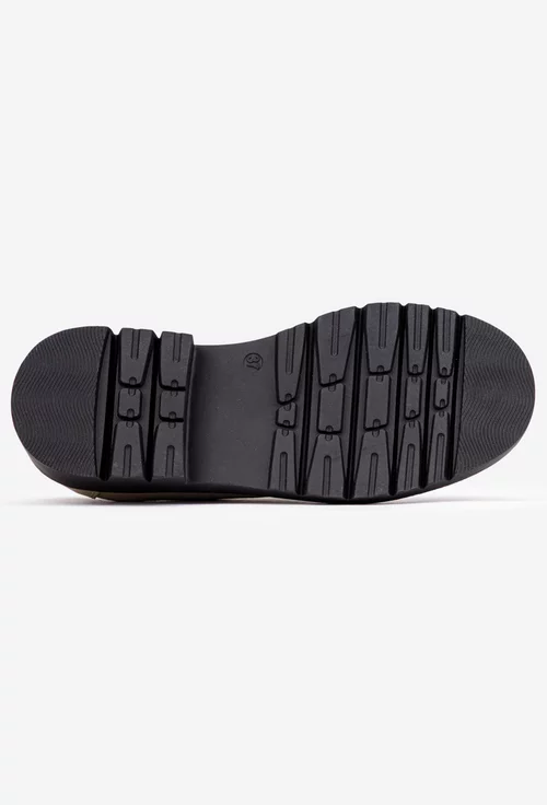 Pantofi dama bej din piele texturata