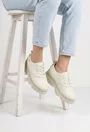 Pantofi dama bej din piele texturata