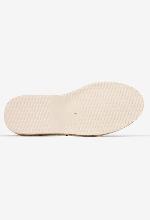 Pantofi dama bej din piele texturata