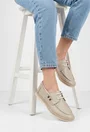 Pantofi dama bej din piele texturata